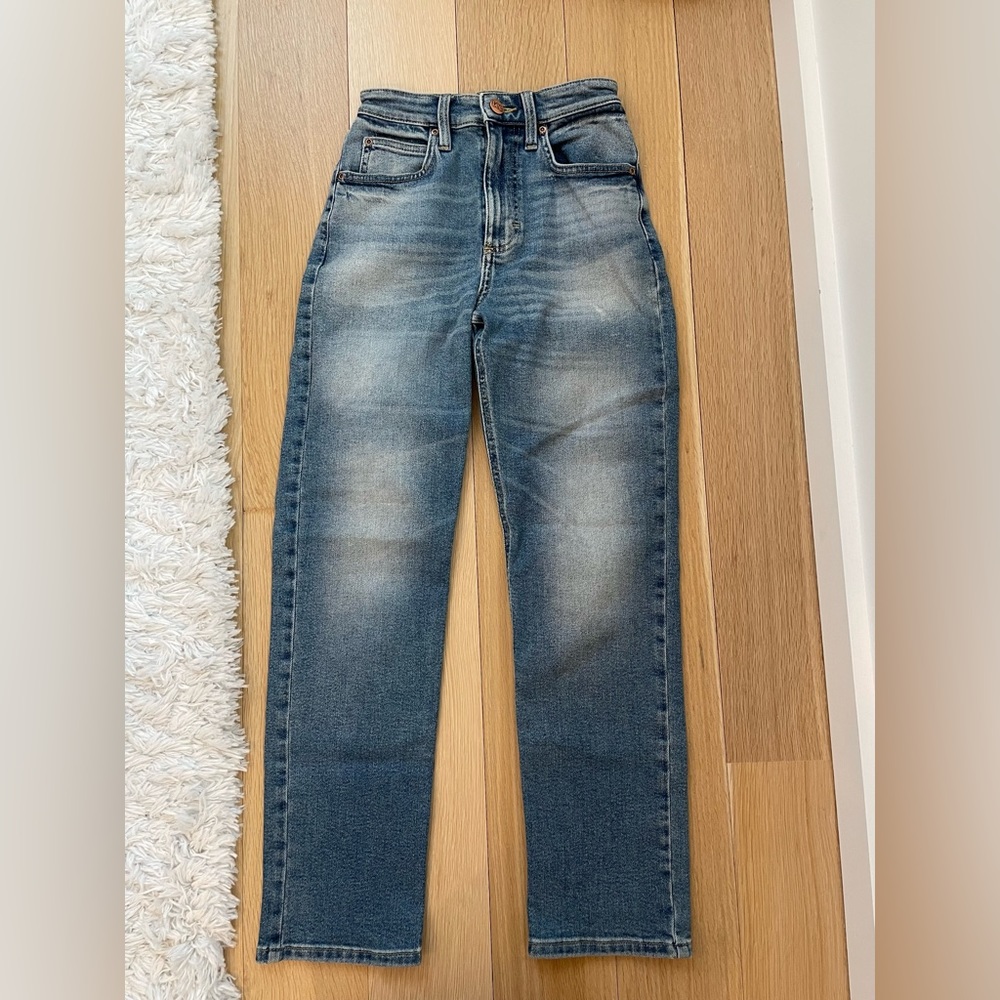 lee high-rise straight leg jeans